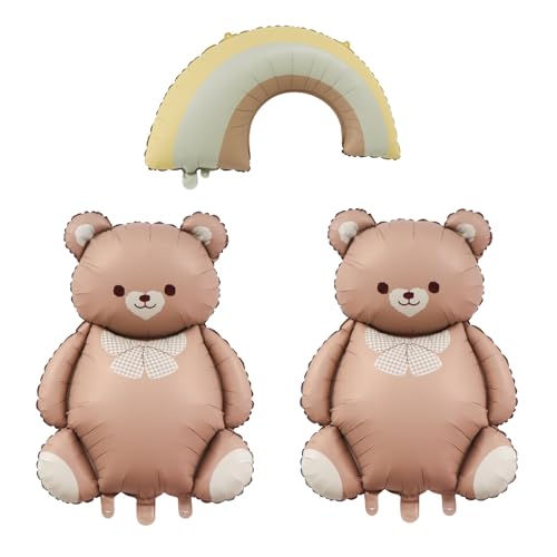 ALEGRE® Bär Geburtstag Deko,Bär Folienballon Set,Bär Luftballons Tiere Ballons,Bären Geburtstagsdeko Junge Mädchen,Bär Helium Ballons für Deko Kindergeburtstag,Waldtiere Geburtstag,Baby Shower von ALEGRE