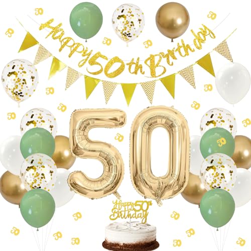 ALEGRE® Luftballons Geburtstag Set für 18-100 Jahre (50. Geburtstag Deko) von ALEGRE