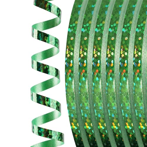 ALEGRE 20 Rollen Geschenkband Grün, 5mmx10m Glitzer Ballonband, Schleifenband,Geschenkbänder, Seidenband Bänder zum Basteln,Dekoband für Ballonverschlüsse,Geschenkverpackung, Geburtstag Hochzeits Deko von ALEGRE