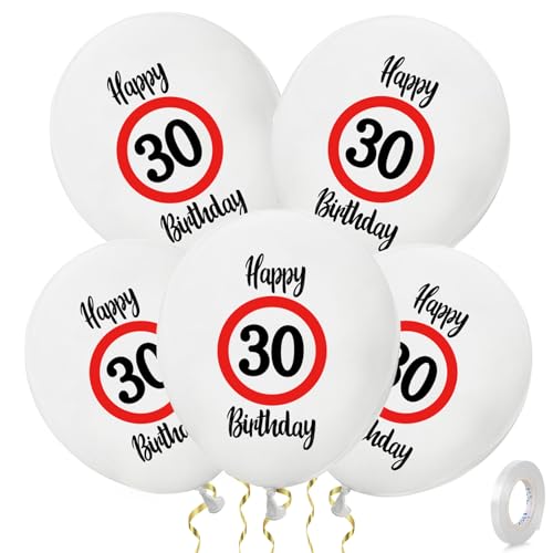 ALEGRE 30 Stk Deko 30. Geburtstag Luftballons, Verkehrsschild Deko 30 Geburtstag Frau Mann, 30 Happy Birthday Ballon Latex, 30 Geburtstage Deko Luftballon für Geburtstagsdeko 30 Jubiläum Party Zubehör ALEGRE 30 Stk Deko 30. Geburtstag Luftballons, Verkehrsschild Deko 30 Geburtstag Frau Mann, 30 Happy Birthday Ballon Latex, 30 Geburtstage Deko Luftballon für Geburtstagsdeko 30 Jubiläum Party Zubehör von ALEGRE