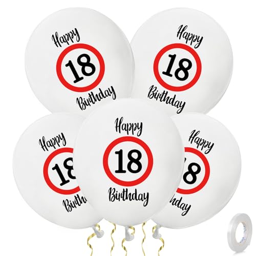 ALEGRE 30 Stück Deko 18. Geburtstag Luftballons, Verkehrsschild Deko 18 Geburtstag junge Mädchen, 18 Happy Birthday Ballon Latex, 18 Geburtstage Deko Luftballon für 18 Geburtstagsdeko Party Zubehör ALEGRE 30 Stück Deko 18. Geburtstag Luftballons, Verkehrsschild Deko 18 Geburtstag junge Mädchen, 18 Happy Birthday Ballon Latex, 18 Geburtstage Deko Luftballon für 18 Geburtstagsdeko Party Zubehör von ALEGRE