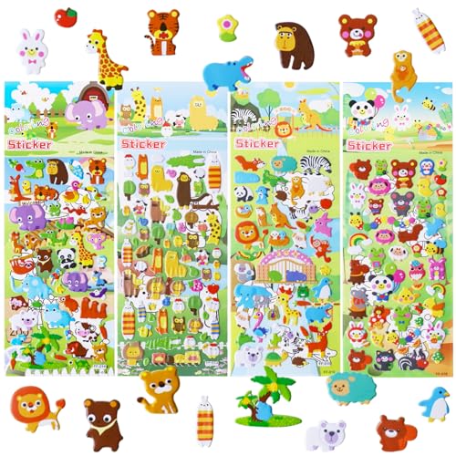 ALEGRE 3D Tier Sticker Kinder,4 Blätter Puffy Aufkleber Kinder Sticker Set,3D Sticker Tiere Aufkleber Junge Mädchen,Kinder Stickers für Belohnungssticker Party Kindergeburtstag Gastgeschenke Mitgebsel ALEGRE 3D Tier Sticker Kinder,4 Blätter Puffy Aufkleber Kinder Sticker Set,3D Sticker Tiere Aufkleber Junge Mädchen,Kinder Stickers für Belohnungssticker Party Kindergeburtstag Gastgeschenke Mitgebsel von ALEGRE