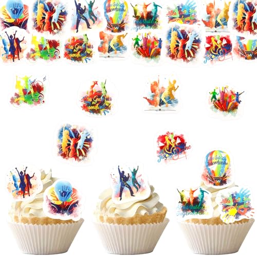 ALEGRE Alles Gute zur Jugendweihe Tortendeko Essbar,48 Stück Essbare Cupcake Topper Jugendweihe Deko Torte,Esspapier Tortendeko Jugendweihe Mädchen Junge,Bunt Kuchen Deko Jugendweihe Essbare ALEGRE Alles Gute zur Jugendweihe Tortendeko Essbar,48 Stück Essbare Cupcake Topper Jugendweihe Deko Torte,Esspapier Tortendeko Jugendweihe Mädchen Junge,Bunt Kuchen Deko Jugendweihe Essbare von ALEGRE