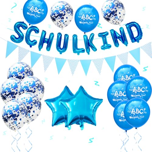 ALEGRE Deko Einschulung Junge Blau,Luftballons Einschulung Deko Junge,Girlande Schulkind Deko,Luftballons Schulanfang Deko Set,Schuleinführung Deko,ABC Folienballon Einschulung,Einschulungsdeko Jungen ALEGRE Deko Einschulung Junge Blau,Luftballons Einschulung Deko Junge,Girlande Schulkind Deko,Luftballons Schulanfang Deko Set,Schuleinführung Deko,ABC Folienballon Einschulung,Einschulungsdeko Jungen von ALEGRE