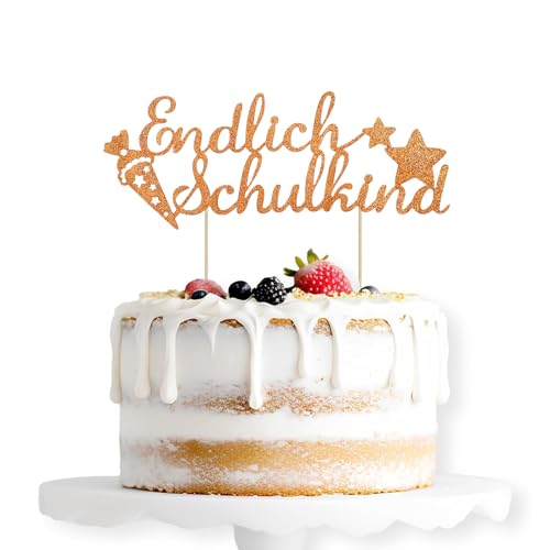 ALEGRE Endlich Schulkind Cake Topper Orange,Glitzer Schulanfang Tortendeko Einschulung Torten Deko,Schulkind 2024 Kuchen Deko,Zuckertüte Kuchendeko für Junge Mädchen Schuleinführung Party Dekoration ALEGRE Endlich Schulkind Cake Topper Orange,Glitzer Schulanfang Tortendeko Einschulung Torten Deko,Schulkind 2024 Kuchen Deko,Zuckertüte Kuchendeko für Junge Mädchen Schuleinführung Party Dekoration von ALEGRE