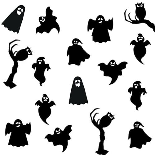 ALEGRE Geister Deko Halloween Party mit Klebepunkte, 24 Stk Gespenster Aufkleber Halloween Deko Gruselig, 3D Deko Gespenst Sticker Schwarz,7 Größen Geist Deko Fenster,Gespensterparty Gothic Dekoration ALEGRE Geister Deko Halloween Party mit Klebepunkte, 24 Stk Gespenster Aufkleber Halloween Deko Gruselig, 3D Deko Gespenst Sticker Schwarz,7 Größen Geist Deko Fenster,Gespensterparty Gothic Dekoration von ALEGRE