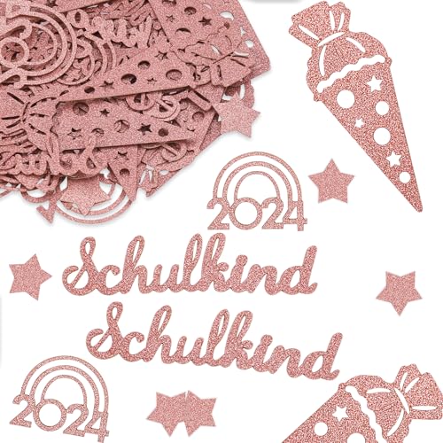 ALEGRE Glitzer Streudeko Einschulung Mädchen Groß 2-8cm, 100 Stk Tischdeko Einschulung Deko, Konfetti Schulanfang Deko, Schultüte Regenbogen Deko Schulanfang, Schulkind Deko Schuleinführung Rosegold ALEGRE Glitzer Streudeko Einschulung Mädchen Groß 2-8cm, 100 Stk Tischdeko Einschulung Deko, Konfetti Schulanfang Deko, Schultüte Regenbogen Deko Schulanfang, Schulkind Deko Schuleinführung Rosegold von ALEGRE