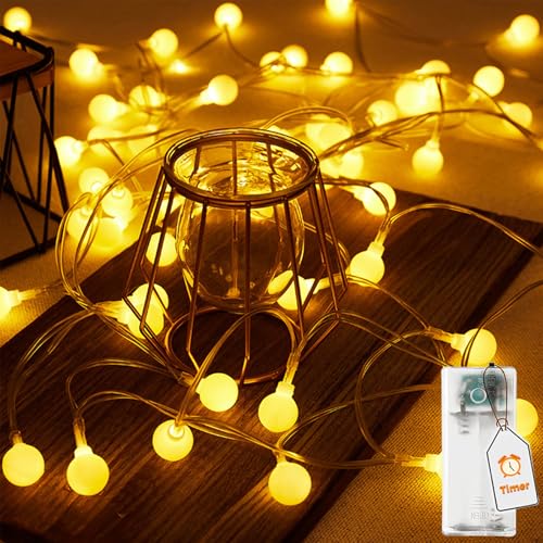 ALEGRE® LED Globe Lichterkette Batterie mit Timer, 3M 20 LED Warmweiß Kugel Lichterkette Außen Innen Batteriebetrieben, Lichterketten mit 6h Timer für Hochzeit, Kinderzimmer, Silvester, Weihnachten ALEGRE® LED Globe Lichterkette Batterie mit Timer, 3M 20 LED Warmweiß Kugel Lichterkette Außen Innen Batteriebetrieben, Lichterketten mit 6h Timer für Hochzeit, Kinderzimmer, Silvester, Weihnachten von ALEGRE