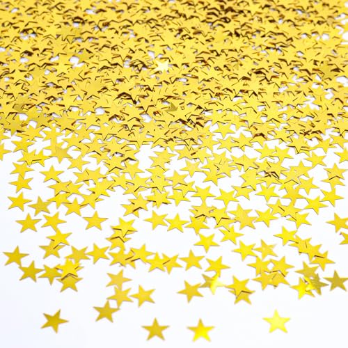 Glitzer Streudeko Sterne Konfetti Gold, Streudeko Weihnachten Silvester, Sterne Confetti Weihnachts Tischdeko, Weihnachtskonfetti Stern Deko, Glitzersterne Konfetti Geburtstag, Hochzeit, Silvester von ALEGRE