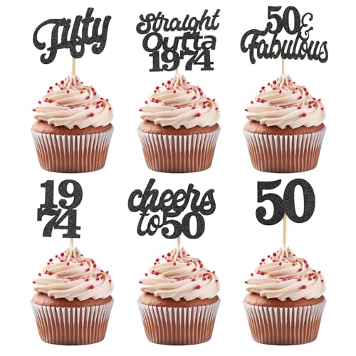 ALEGRE Straight Outta 1974 Cupcake Topper 50 Geburtstag Tortendeko Schwarz,24 Stück Tortendeko 50. Geburtstag Mann Frau,Glitzer Muffin Deko Geburtstag 50,Geburtstagsdeko 50 von 1974 ALEGRE Straight Outta 1974 Cupcake Topper 50 Geburtstag Tortendeko Schwarz,24 Stück Tortendeko 50. Geburtstag Mann Frau,Glitzer Muffin Deko Geburtstag 50,Geburtstagsdeko 50 von 1974 von ALEGRE