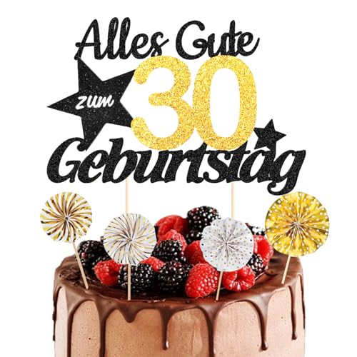 ALEGRE Torten Deko 13-90 Geburtstag Alles Gute zum Geburtstag Deko (30. Geburtstag) von ALEGRE
