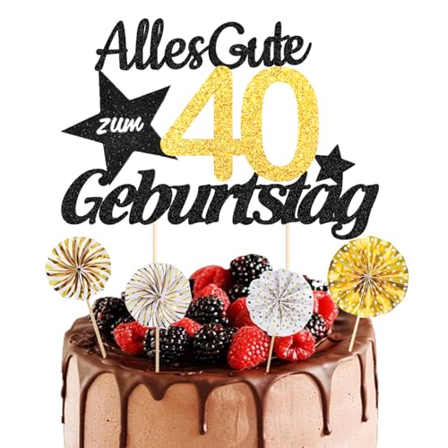 ALEGRE Torten Deko 13-90 Geburtstag Alles Gute zum Geburtstag Deko (40. Geburtstag) von ALEGRE