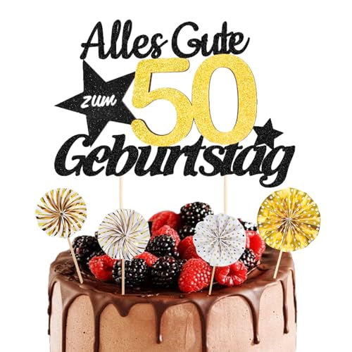 ALEGRE Torten Deko 13-90 Geburtstag Alles Gute zum Geburtstag Deko (50. Geburtstag) von ALEGRE