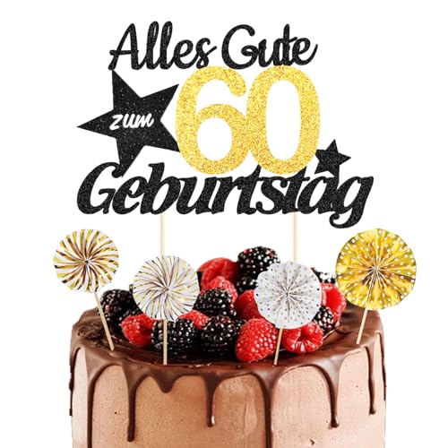 ALEGRE Torten Deko 13-90 Geburtstag Alles Gute zum Geburtstag Deko (60. Geburtstag) von ALEGRE