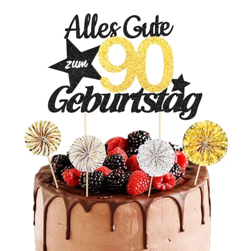 ALEGRE Torten Deko 13-90 Geburtstag Alles Gute zum Geburtstag Deko (90. Geburtstag) von ALEGRE