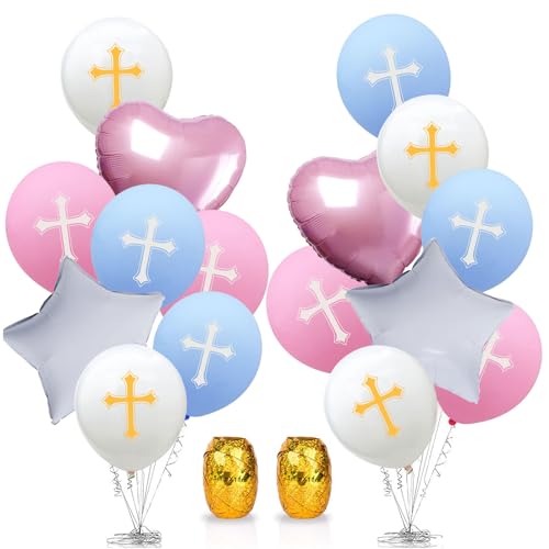 ALEGRE Baby Shower Deko Luftballons, Babyparty Deko Mädchen Junge, Gender Reveal Party Deko mit Helium Ballon Rosa Blau und Folienballon, Babyshowerparty Deko, Babyparty Hochzeit Geburtstag Party Deko von ALEGRE