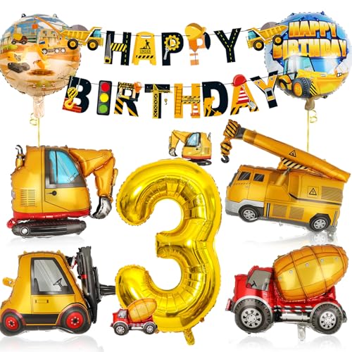 Bagger Geburtstag Deko 3 Jahre, Baustellen Geburtstagsdeko 3 Jahre Junge, Bagger Deko 3. Geburtstag Junge Set mit Bagger Luftballon und Happy Birthday Banner, Baustellen Deko Kindergeburtstag Party Bagger Geburtstag Deko 3 Jahre, Baustellen Geburtstagsdeko 3 Jahre Junge, Bagger Deko 3. Geburtstag Junge Set mit Bagger Luftballon und Happy Birthday Banner, Baustellen Deko Kindergeburtstag Party von ALEGRE