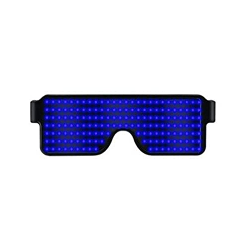 LED-Leuchtbrille, leuchtende Rave-Brille, leuchtet im Dunkeln, blinkende Sonnenbrille für Männer, Frauen, Kinder, wiederaufladbar über USB, leuchtende Brille für Nachtclub, Festival, Geburtstag (blau) von ALEOHALTER