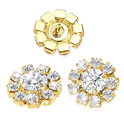24 Stücke Strass Knopf Gold Kristall Perlen Strass Blume Brautstrauß für Schmuckherstellung Hochzeitsdekoration 24 Stücke Strass Knopf Gold Kristall Perlen Strass Blume Brautstrauß für Schmuckherstellung Hochzeitsdekoration von ALEXCRAFT