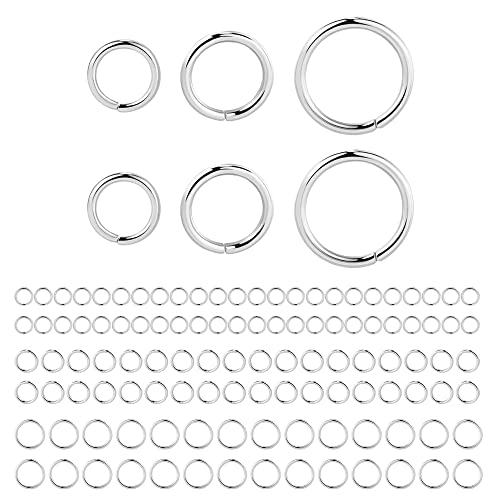 60 Stück Biegeringe, Biegeringe Offene Sterling Silber 925, Silber Offene Ringe Springe Schmuckschnalle Verbindungsringe für Schmuckherstellung Ketten Halskette Armband Schmuckzubehör 4, 5, 6mm von ALEXCRAFT