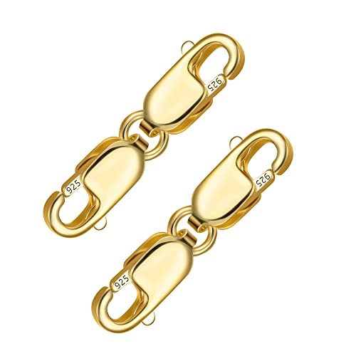 AEXCRAFT 2 Stück Kettenverlängerung Gold Kettenverschluss Silber 925 Schmuck Verschluss Für Armband Ketten Halsketten DIY Schmuckherstellung von ALEXCRAFT