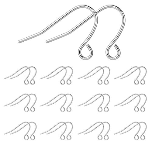 ALEXCRAFT 100 Stück Silber Ohrringe Machen Set Ohrring Haken 925 Sterling Silber für DIY Ohrhänger Schmuckherstellung Ohring Zubehör von ALEXCRAFT