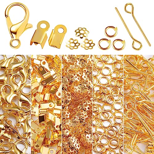 ALEXCRAFT 1250 Stück Schmuckherstellung Zubehör Set Inklusive Gold Kettenverschluss Armband Verschluss Lobster Clasp Open Jump Rings für DIY Anfänger Armband Schmuckherstellung ALEXCRAFT 1250 Stück Schmuckherstellung Zubehör Set Inklusive Gold Kettenverschluss Armband Verschluss Lobster Clasp Open Jump Rings für DIY Anfänger Armband Schmuckherstellung von ALEXCRAFT