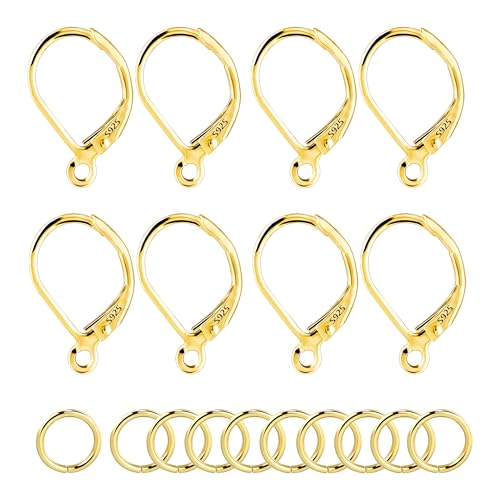 ALEXCRAFT 18 Stück 14K Vergoldet Ohrringhaken Ohrring Hebel Zurück Ohrhaken Französische Verschluss Gold 925 Sterling Silber Ohrringe Selber Machen Set Gold Sprungring Ohrhaken Ohrringe Herstellung ALEXCRAFT 18 Stück 14K Vergoldet Ohrringhaken Ohrring Hebel Zurück Ohrhaken Französische Verschluss Gold 925 Sterling Silber Ohrringe Selber Machen Set Gold Sprungring Ohrhaken Ohrringe Herstellung von ALEXCRAFT