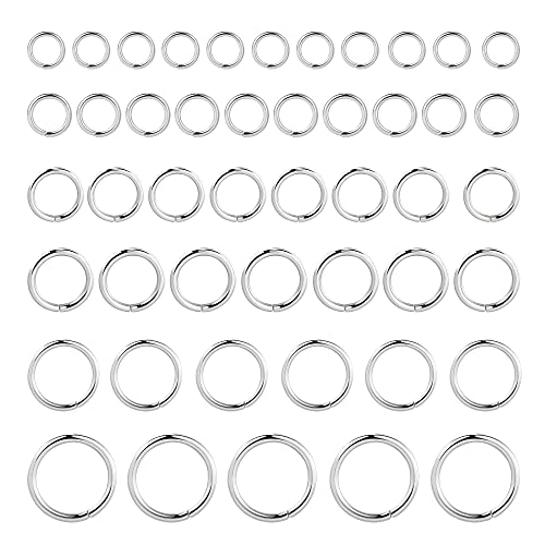 ALEXCRAFT Sterling Silber 925 Biegeringe, 60 Stück Multipack Biegeringe Offene Sterling Silber Offene Ringe Verbindungsringe für Schmuckherstellung Ketten Halskette Sprung Ring 4 5 6 7 8 10mm von ALEXCRAFT