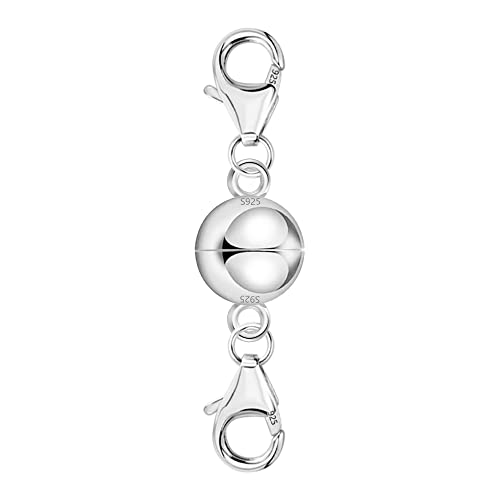 ALEXCRAFT Sterling Silber 925 Magnetverschluss Doppel Karabinerverschluss, Kettenverschluss Groß Silber für Halskette Armbänder Verbindungsschnallen, Halsketten Ketten Schmuckherstellung von ALEXCRAFT