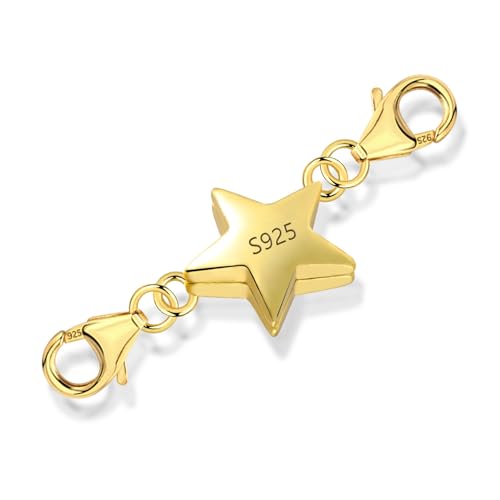 ALEXCRAFT Stern Doppel Magnetverschluss Kette Gold 925 Sterling Silber Armband Verschluss Magnetverschluss für Ketten Halskette Armband von ALEXCRAFT