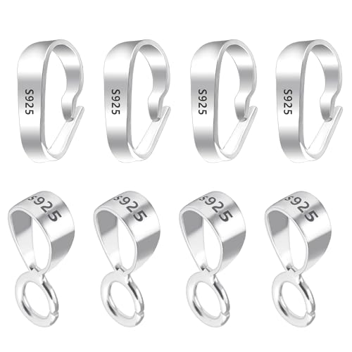 Anhängeröse, 8 Stück Sterling Silber 925 Schmuck Anhänger Ösen, ALEXCRAFT Kettenverschluss Kettenanhänger Ösen Clips Collierschlaufen Anhängerschlaufe Armband Halsketten Anhänger Verbind Verschluss von ALEXCRAFT