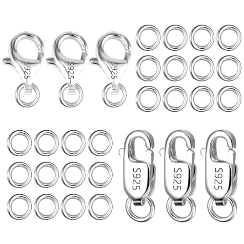 Kettenverschluss Sterling Silber 925 Schmuckverschluss, 26 Stück Halskette Verbinder Armband Verschluss Biegeringe 5mm Schmuckringel Karabinerverschluss Schmuck Schnalle Zubehör Schmuckherstellung Kettenverschluss Sterling Silber 925 Schmuckverschluss, 26 Stück Halskette Verbinder Armband Verschluss Biegeringe 5mm Schmuckringel Karabinerverschluss Schmuck Schnalle Zubehör Schmuckherstellung von ALEXCRAFT