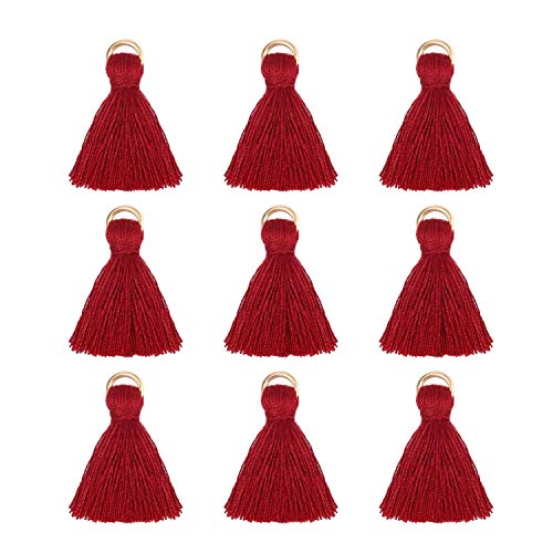 Großhandel Mini-Quasten-Charms, weich, handgefertigt, für Handwerk und Schmuckherstellung, 95–100 Stück, Dunkelrot Großhandel Mini-Quasten-Charms, weich, handgefertigt, für Handwerk und Schmuckherstellung, 95–100 Stück, Dunkelrot von ALEXCRAFT