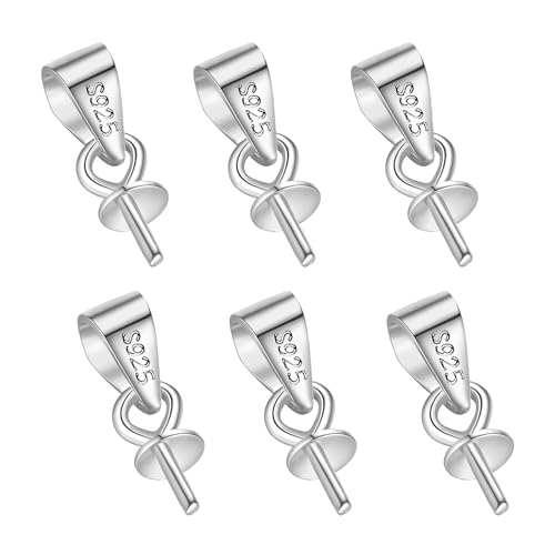 Sterling Silber 925 Anhängeröse, 6 Stück ALEXCRAFT Kettenverschluss Sterling Silber 925 Anhängerschlaufe Collierschlaufen Anhänge Ösen Kettenanhänger Clips Ösen Halsketten Anhänge Schmuckverschluss von ALEXCRAFT