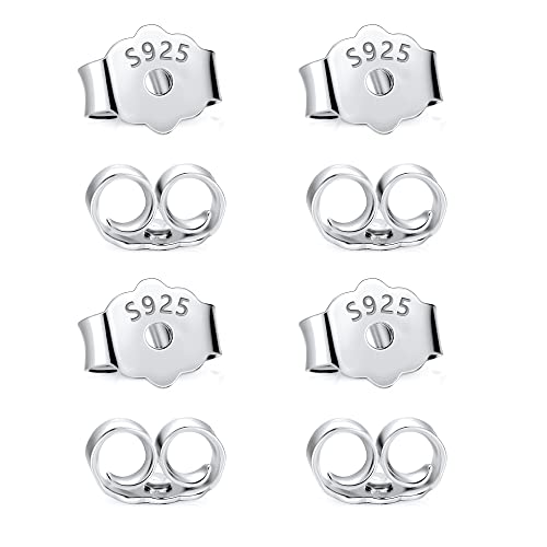 Verschlüsse Silber für Ohrstecker Ohrring, 8 Stück 925 Sterling Silber Ohrring Verschlüsse Sicher Ersatz für Pfosten, Hypoallergen Schmetterlings Sicherheitsverschlüsse, Ohrstecker Ohrring Stopper Verschlüsse Silber für Ohrstecker Ohrring, 8 Stück 925 Sterling Silber Ohrring Verschlüsse Sicher Ersatz für Pfosten, Hypoallergen Schmetterlings Sicherheitsverschlüsse, Ohrstecker Ohrring Stopper von ALEXCRAFT