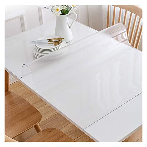 ALGFree Dauerhaft Tischdecke Wasserdicht Tischschutz PVC Weiches Glas Verbrühungshemmend Einfach Zu Säubern Zuhause, Rechteck, Matt, Dicke 1,0/1,5/2,0mm, Anpassbar (1.0mm,80x130cm) von ALGFree