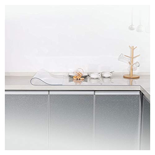 ALGFree Küche Tischdecke Wasserdicht Verbrühungshemmend PVC Tischfolie Schutzfolie Folie Transparent Weiches Glas Einfach Zu Säubern Büro Rechteck, Anpassbar (2.0mm,100x100cm) von ALGFree