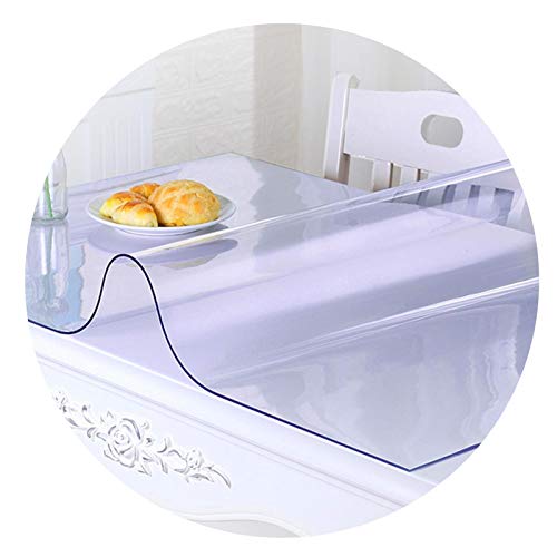 ALGFree PVC-Schreibtisch-Matte Tischdecke Transparente weiche Glas-Tisch-Matte für Büro-Haus-Nutzung wasserdicht ölfestes Anti-Branding, Rechteck, anpassbar (1.5mm,100x150cm) von ALGFree