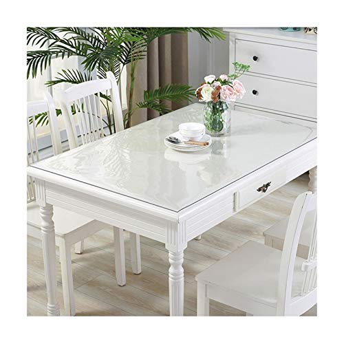 ALGFree Tischfolie Schutzfolie Folie Weiches Glas Dauerhaft Wasserdicht Einfach Zu Säubern Tischdecke Zum Küche Restaurant Hotel, Dicke 1,0/1,5/2 cm, Mehrere Größen (Clear-1.0mm,80x80cm) von ALGFree