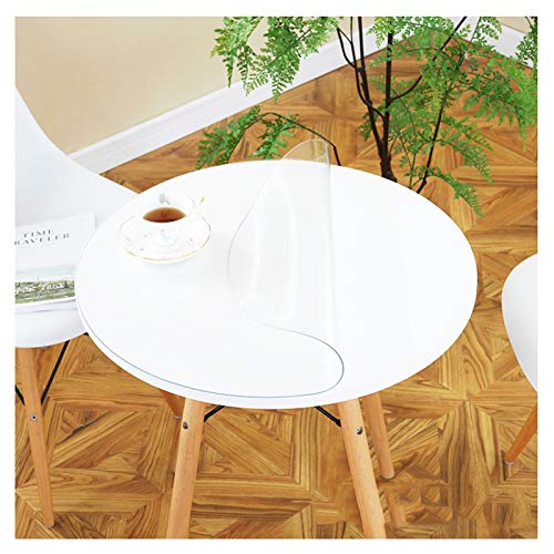 ALGFree Tischschutz Geruchloses PVC Bürostuhlunterlage Runde Tischplatte Aus Weichem Glas 1,5 Mm, 2 Mm Transparent Und Wasserdicht Tischdecke Kristallplatte (2mm,140cm Round) von ALGFree