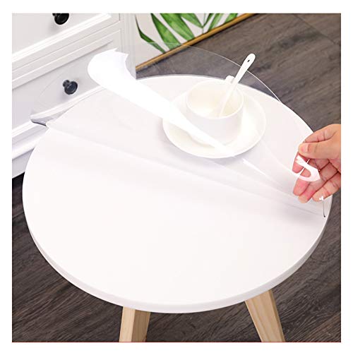 ALGFree Tischschutz Runde Tischdecke Tapis Protège Sol 1,5 Mm, 2 Mm, 3 Mm PVC Wasserdicht Und Ölbeständig Keine Wäsche Verbrühungssichere Transparente Tischmatte (2mm,The Diameter is 70 cm) von ALGFree
