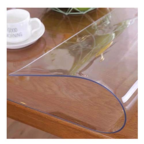 ALGFree Tischschutz Wasserdicht Und Verbrühungsfrei Keine Wäsche 1,5 Mm, 2 Mm Transparente Dicke Tischmatte Weiches Glas PVC-Gummipolster Couchtisch Desktop Schutzfilm (2MM,90X160CM) von ALGFree