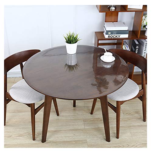 ALGFree Tischschutzfolie Runde Tischdecke Bürostuhlunterlage Wasser- Und Ölbeständig 1,5 Mm, 2 Mm Verbrühungsfreie Tischmatte Transparente Runde Tischdecke (2mm,Circle Diameter 160cm) von ALGFree