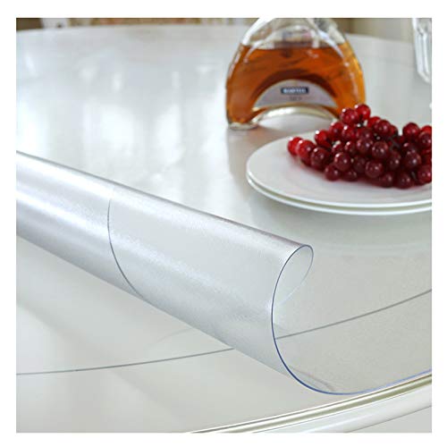 ALGFree Tischschutzfolie Transparente Runde Tischdecke Bürostuhlunterlage Wasser- Und Ölbeständig 1,5 Mm, 2 Mm (mattiert) Verbrühungsfreier Kunststoff PVC-Weichglas (2mm,The Diameter is 130 cm) von ALGFree