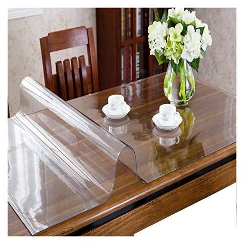 ALGFree Wasserdicht Tischdecke Transparent PVC Schneidbar Plastik Tischfolie Schutzfolie Folie Zuhause Büro, Mehrere Größen (2.0mm,90x130cm) von ALGFree