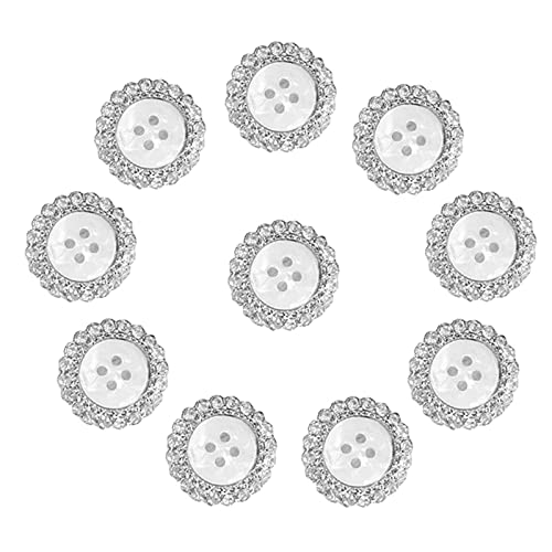 Kristall Strass Rund Knöpfe - Flache Rückseite Blume Knopf für Jacke, Schmuckherstellung, Kleidung, Taschen, Schuhe, Hochzeitskleid - Craft Nähen DIY 10 Stück von ALHWXCH2