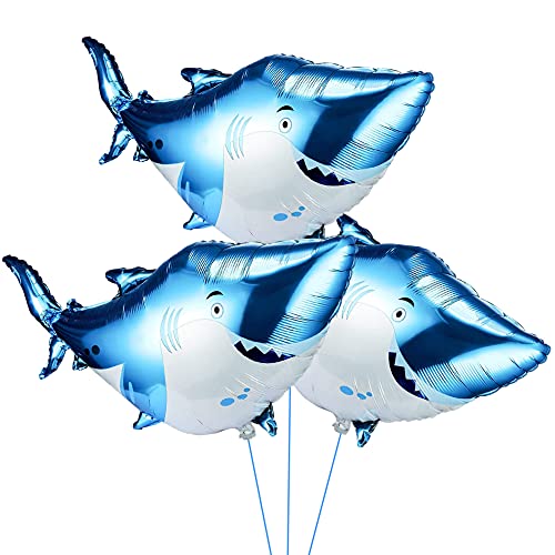 ALHX Haifischballon, Folienballons in Haifischform, 3 Stück Riesige Helium Ballons Meerestiere Folienballon für Kinder Geburtstagsfeier Weihnachten Happy Birthday Dekoration Festival von ALHX