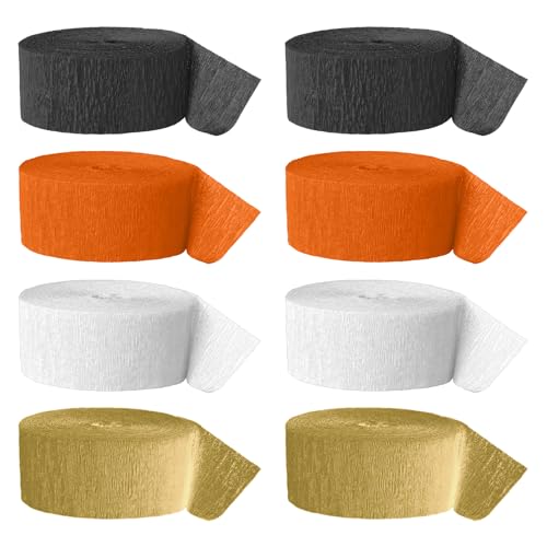 Bänder Kreppbänder Weiß Orange Schwarz Gold 8-Rollen Set 4.5cm×25m Luftschlangen Mehrfarbig,Creppapier Seidenpapier Streamer für Hochzeit Geburtstags Party Feier Dekoration Bänder Kreppbänder Weiß Orange Schwarz Gold 8-Rollen Set 4.5cm×25m Luftschlangen Mehrfarbig,Creppapier Seidenpapier Streamer für Hochzeit Geburtstags Party Feier Dekoration von ALI2