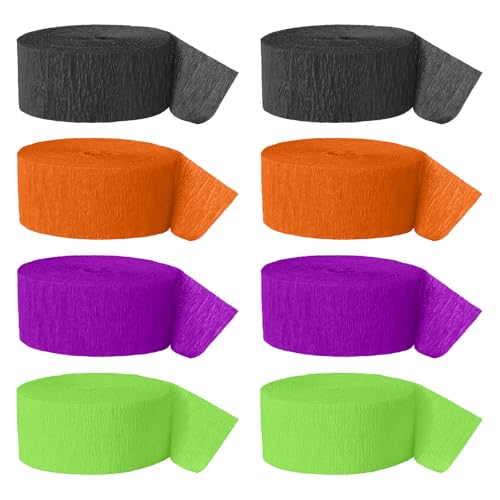 Halloween Crepe Paper Streamers krepppapier Buntpapier Bänder 8-Rollen Set 4.5cm×25m Orange, Schwarz, Lila & Grün Perfekt für Halloween Dekoration Halloween Party Supplies Halloween Crepe Paper Streamers krepppapier Buntpapier Bänder 8-Rollen Set 4.5cm×25m Orange, Schwarz, Lila & Grün Perfekt für Halloween Dekoration Halloween Party Supplies von ALI2